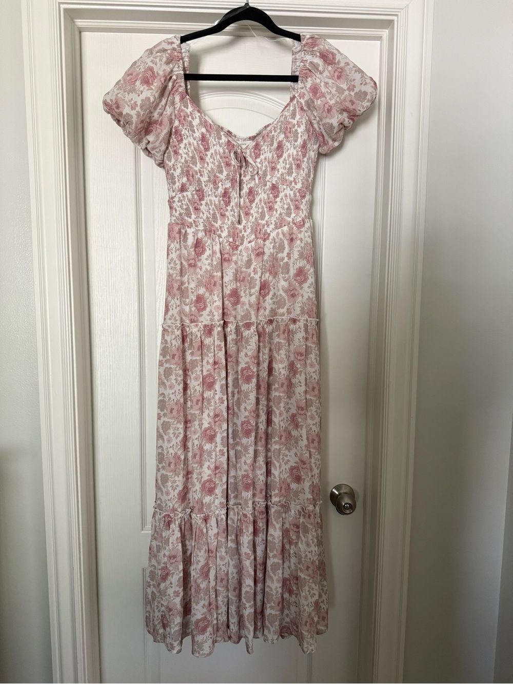 Altar'd State Pink and White Floral Maxi Dress